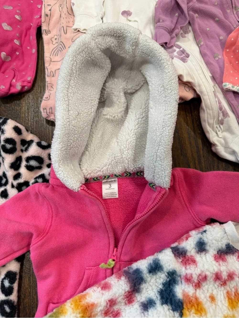Baby Girl 0-3 Months Huge Bundle- pajamas, sweaters, pants, etc. (16 pieces)